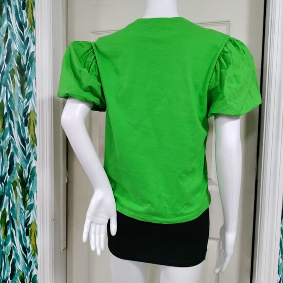 Zara Womens M Cotton Blend Baloon Sleeve Festival Boho Top - Picture 13 of 16